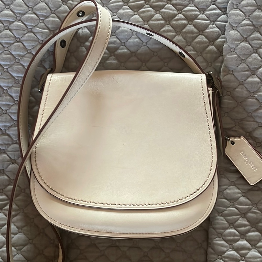 Coach off white saddle bag